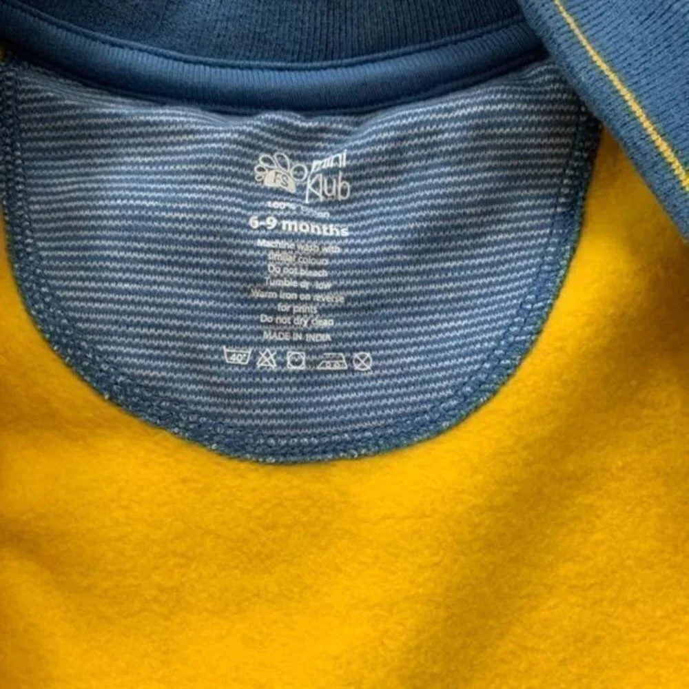 New Jacket in yellow and blue size 6-9 months